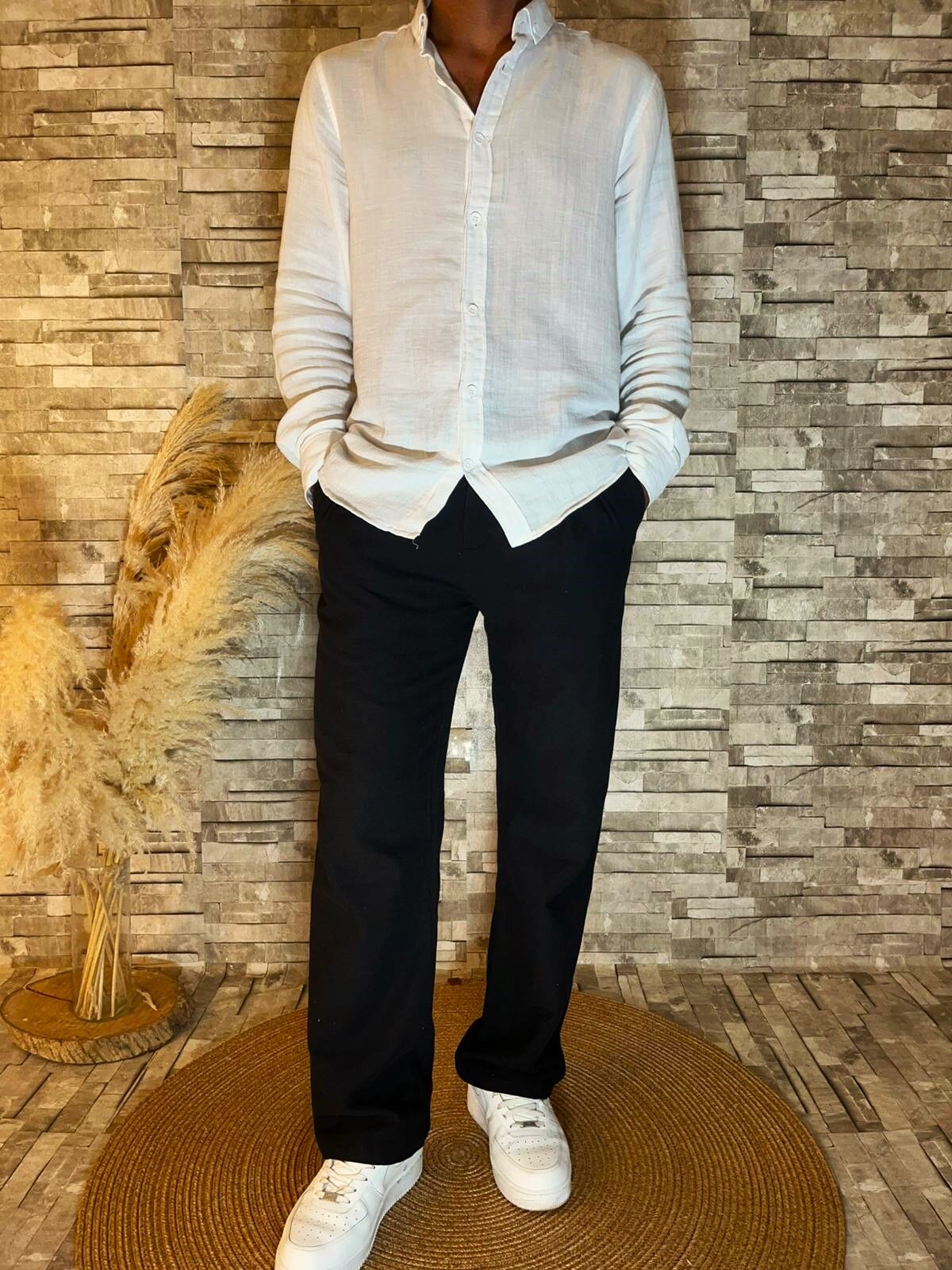 Erkek Premium Kalite Kumaş Baggy Pantolon Siyah