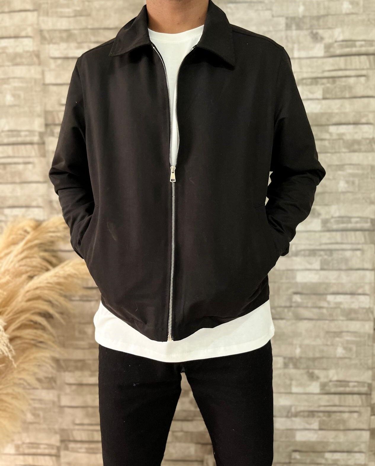 Erkek Premium Kalite Gabardin Ceket Siyah