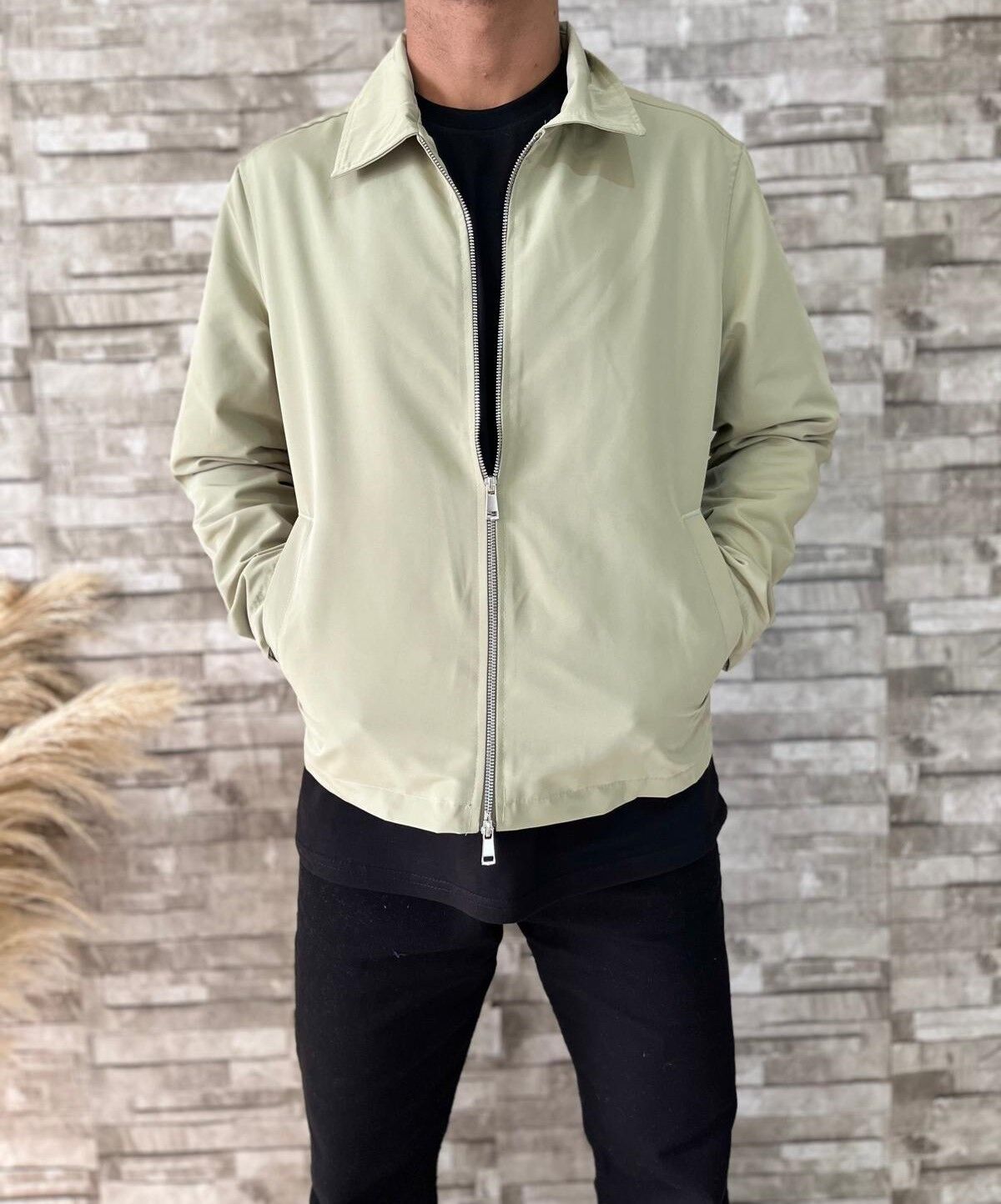 Erkek Premium Kalite Gabardin Ceket Haki