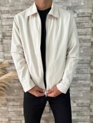 Erkek Premium Kalite Gabardin Ceket Krem