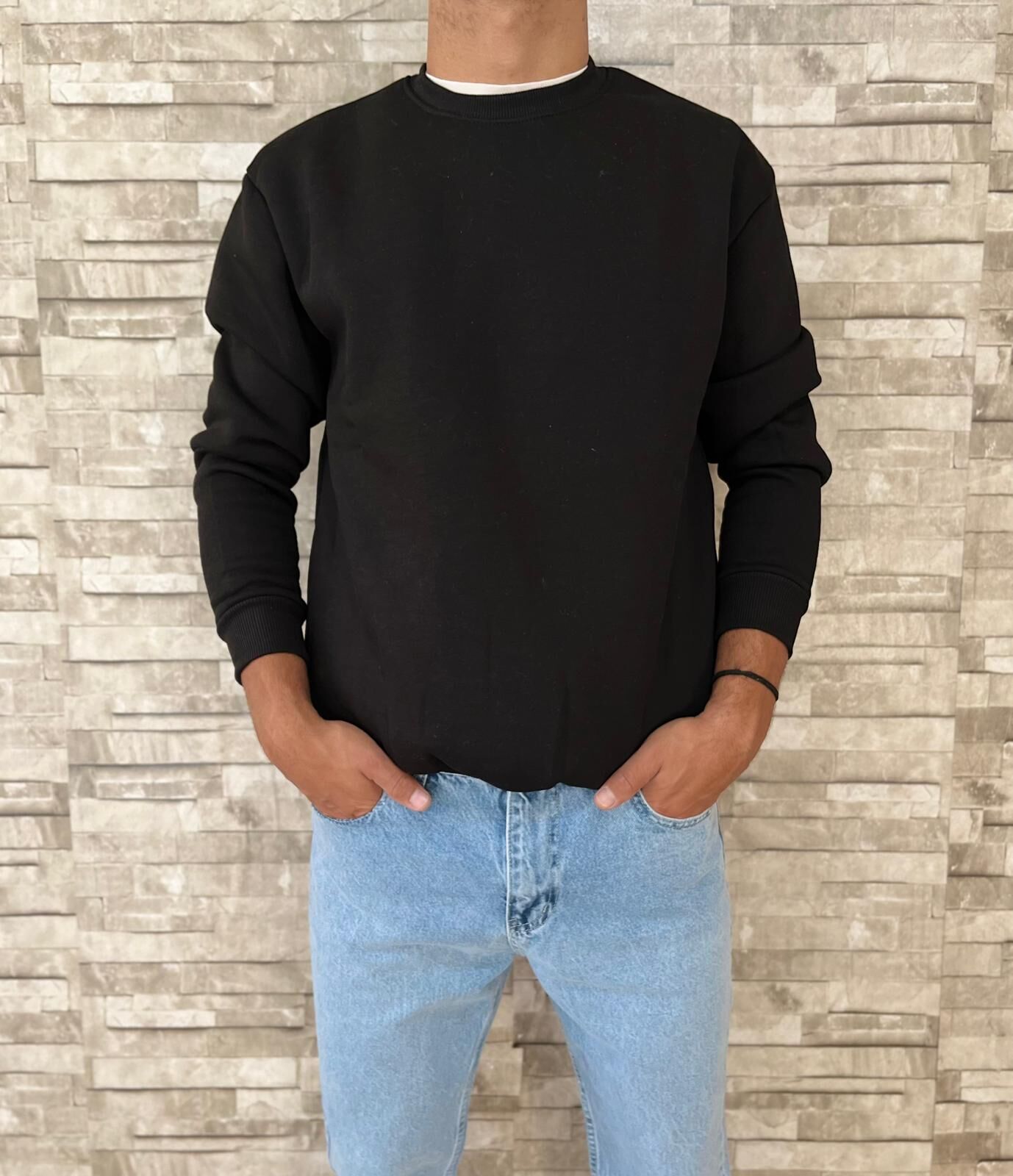 Erkek Premium Yüksek Kalite Sweat-Siyah