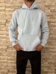 Erkek Premium Yüksek Kalite Kapşonlu Sweatshirt -Turkuaz